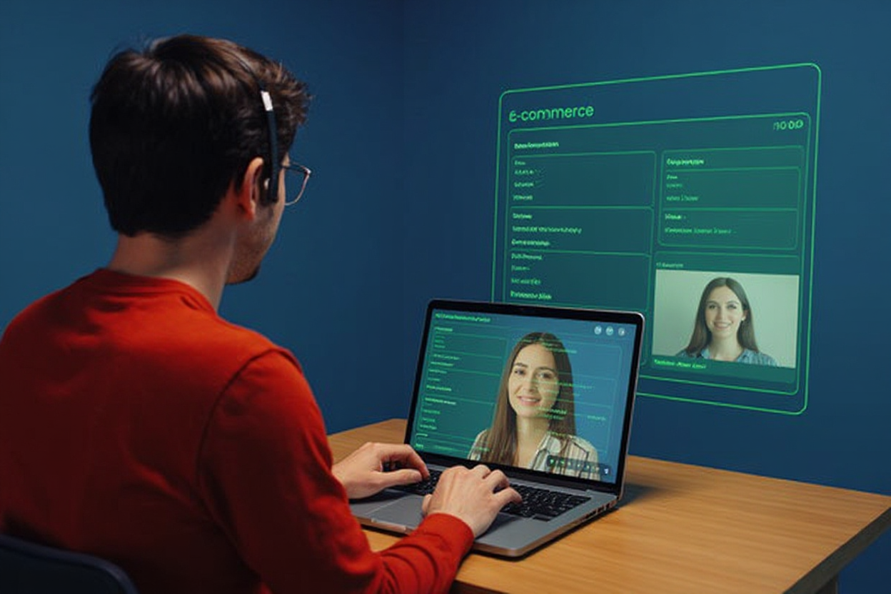 Pessoa analisando e-commerce em call